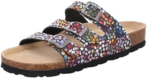 Rohde Damen Pantolette Weite G mit Schnallen und weichem Lederfußbett Alba 5620, Größe:35 EU, Farbe:Schwarz