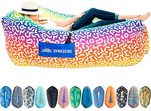 Chillbo Shwaggins Aufblasbare Couch - Coole aufblasbare Liege Upgrade Ihr Camping Zubehör Einfache Einrichtung Aufblasbarer Stuhl ist perfekt für Strandausrüstung, Camping Spaß und Festival Zubehör