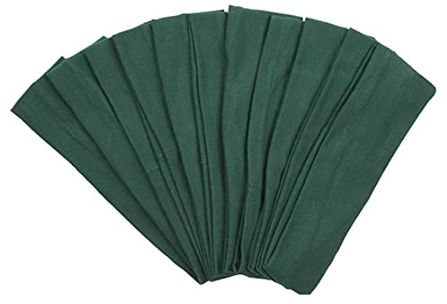 Haarband aus Baumwolle, weich und dehnbar, elastisch, einfarbig, 12 Stück pro Packung