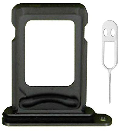 JayTong Dual SIM Card Tray Holder Slot Replacement with Remover Eject Pin Tool for iPhone 11 Pro A2215 A2160 A2217 Dual Black （Not for Single Card Version）