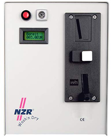 WITTKOWARE Wash`n Dry Münzautomat für 2 Euro Münzen, mit Restzeitanzeige und Taste für kurzzeitige Stromfreigabe (Türöffnung Waschmaschine)