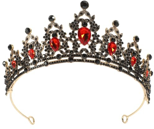 Minkissy Strass-Barock-Königin-Krone für Frauen, Hochzeitskronen und Diademe, Mädchen, Vintage-Tiara, Karnevalsparty, Haar-Accessoires mit für Festzug, Abschlussball