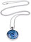 Adi Modeschmuck Kette 'Sabrina', 70cm lange Kugelkette mit einem zweiseitigen 25mm Anhänger mit farbigen Motiven unter Glas Cabochons, handgearbeitet in Berlin (Dunkelblau)