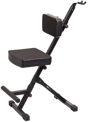 Gator Frameworks Deluxe Guitar Seat with Adjustable Padded Backrest and Cushion, Rear Guitar Hanger Holds both Acoustic and Electric Guitars (GFW-GTR-SEATDLX)