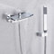 Wasserfall Badewannenarmatur Mit Handbrause - Wannenarmatur, Und Brausehalter | Aufputz Badewanne Wasserhahn - Dusche Set, Mit Umsteller & Keramikkartusche, Zwei Griffe-Wannenbatterie, Messing Schwarz