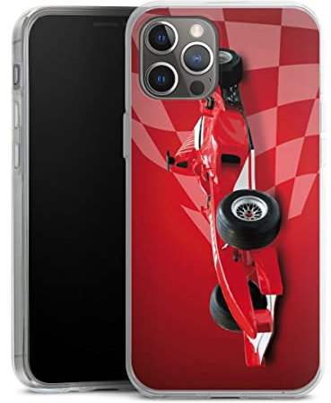 DeinDesign Silikon Hülle kompatibel mit Apple iPhone 12 Pro Max Case transparent Handyhülle Rennwagen Wettkampf Auto