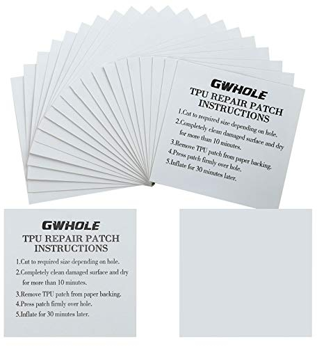 GWHOLE 20 Patchs de Réparation TPU Rustine de Réparation pour Piscines, Matelas, Bouées, Spas Gonflables