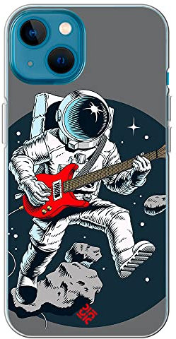 Movilshop Case for [ iPhone 13 ] Music Design [ Space Guitar ] Flexible Silicone Gel Case Cover for Smartphone.