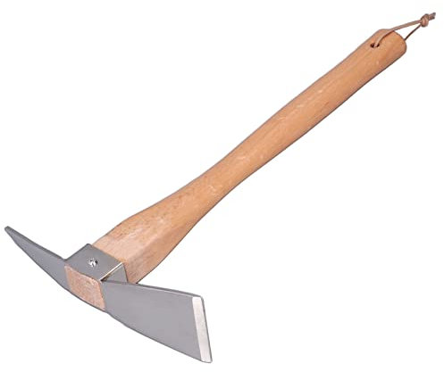 Pick Axe, Stainless Steel Fine Workmanship Wood Material Hoe Garden Tool Small Volume for Pot Culture for Courtyard for Gardening