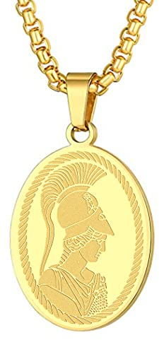 Athena die Göttin der Weisheit Krieg Anhänger Halskette für Frauen Männer Griechische Mythologie Charm Choker Kette Schutz Wächter Medaillon Amulette Schmuck Geschenk (212G)
