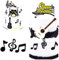 Houhounb Happy Birthday Cake Toppers Set Musiknoten Cupcake Topper Tortendeko Gitarre Cake Torten Muffin Dekoration für Kinder Mädchen Junge Musikalisches Thema Party, 32 Stück