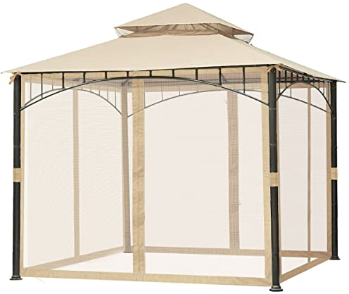 Pareti di ricambio per zanzariere per gazebo, dimensioni 10 x 10 m (solo zanzariera)