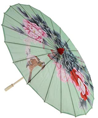 LOVIVER 33'' Japanese Chinese Umbrella Parasol for Wedding Parties, Photography, Costumes, Cosplay, Decoration & Other (Green), Pattern E