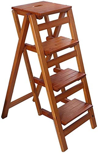 FALIYORS Tragbarer Tritthocker, einfacher Familienhocker – Pflanzenregale, 4 Leitern für Erwachsene und Kinder, aus Holz, zusammenklappbare Trittleiter, aus Holz, kleine Fußhocker, tragbare