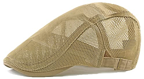 YAMEE Sommermütze Herren Schiebermütze Barett Sommer atmungsaktive Mesh,Sonnenhut Damen Sommer Hut Kappe,Flatcap Barette Cap Größe 55cm-59cm