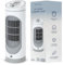 CUQOO Tower Fan, Energy-Efficient Quiet Oscillating Fan with 3 Speeds With Timer, Powerful Motor, Bladeless, Lightweight, Child-Friendly for Bedroom, Office, Kitchen, Living Room - White/Silver
