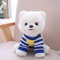 PECLO 25cmAdorable Dog Plüschtier Pure White Blue Stripe Dressed Pomeranian Doggy Stofftier Haustiere Spielzeug Little Kids Geschenk 25cm Pomeranian