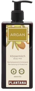 PLANTANA® Argan Körpermilch 250 ml | reines Arganöl | antioxidativ | feuchtigkeitsspendend | frei von Parabenen, Silikonen, SLES, künstlichen Farbstoffen und Mineralölen