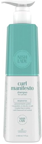 NishLady Curl Manifesto Shampoo 503 ml – Feuchtigkeitspflege für lockiges & krauses Haar – Ohne Sulfate & Silikone – Anti-Frizz & Lockendefinition