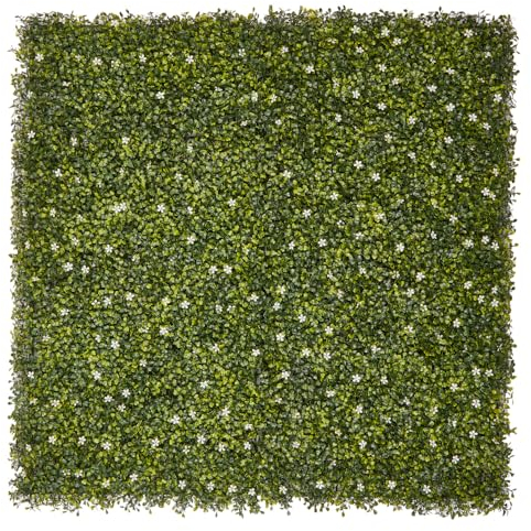 Hansmeier Pflanzenwand Buchsbaum - Vertikaler Garten - 100 x 100 cm - schnell montiert & erweiterbar - Sichtschutz - Wandpaneele - Kunstpflanze