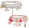 GWAWG 2 Sets Kristallperlen-Armband, schönes beigefarbenes Cartoon-Kristallperlen, elastisches Armband, schöner Cartoon-Jade-Hundeschmuck für Damen (rosa und beige), Stein