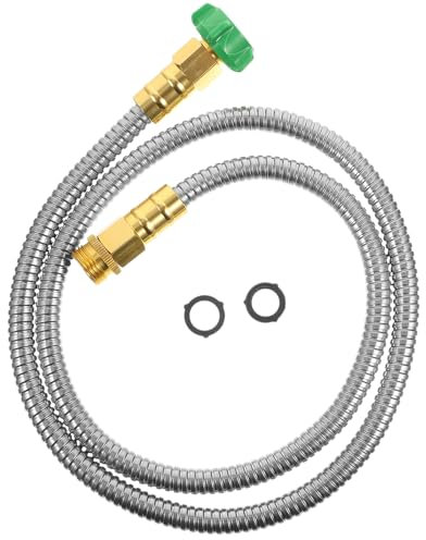 1 Set Metall-Gartenschlauch, Outdoor-Wasserschlauch, Wohnmobil-Wasserschläuche, Schlauchverlängerung, Metallschlauch, 1,5 m, Gartenschlauch, Verlängerung, Stahl, Wasserschlauch-Anhang, Wasserrohr, 304