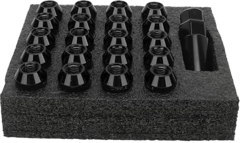 KIMISS Radsicherungsmuttern, 22 Stück, Konische Radmuttern mit Mutternhülsenschlüssel, Legierter Stahl, Universeller Geschmiedeter Sicherungsmutter-Ersatz für die Meisten Autos