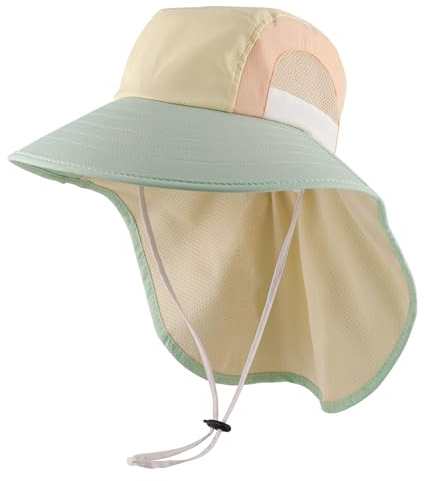 MK MATT KEELY Cappello da Sole Bambini con Visiera Estivo Protezione Nuca Cappellino con Tesa Larga per 3 a 12 Anni Ragazzi Ragazze,