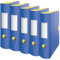 Leitz Qualitäts-Ordner 180° Active, 5er Pack, A4, Breit, Abgerundeter Rücken, 8,2 cm breit, Gummibandverschluss, Leichtes Polyfoam, Plastik-Ordner, Urban Chic Serie, Blau, 11160032