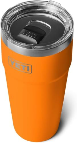 YETI Rambler Cup, Vacuum Insulated Stainless Steel Stackable Cup with Magslider Lid, King Crab, 30 oz (887 ml)