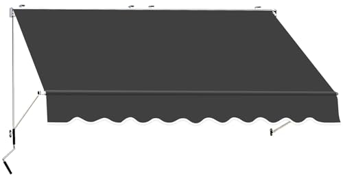 LLZJDDPLY Klemmmarkise/Balkonmarkise Sonnenschutz Markise - Bohren - Manuell einziehbar - 200/300cm(Color:Gray,Size:200x80cm/78.7x31.4in)