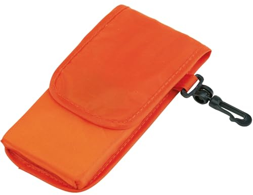 noTrash2003 Einkaufstasche Einkaufsbeutel Shopper aus strapazierfähigem 190T Polyester faltbar in eigener Tasche mit Karabinerhaken Lange Henkel ca. 38 x 42 cm (Orange)