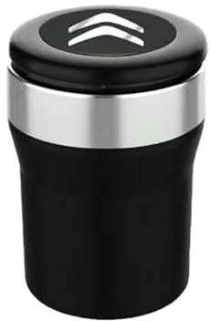 ZUOBYMBC Auto Aschenbecher für Citroen Berlingo, Tragbare Aschenbecher,Auto Aschenbecher mit Deckel,Auto Aschenbecher mit Licht,für Autos,Haus,Büro,Outdoor Camping,Black