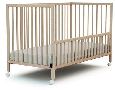 WEBABY - Babybett Beistellbett Holz 60x120 cm Buche Natur LIO| Kinderbett Co-sleeping babybett | Von Geburt an | Höhenverstellbar | Lattenrost