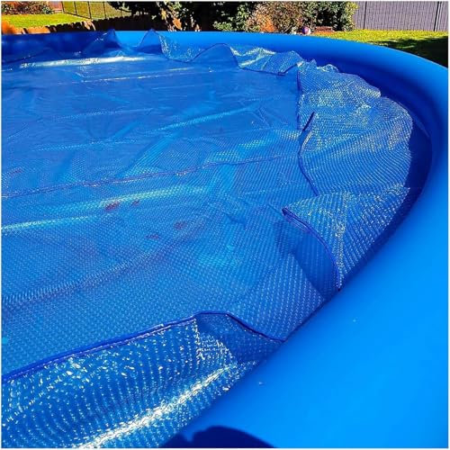 SAFWELAU Protecteur de Piscine Anti - poussière Bâche à Bulles Couverture Ronde de rétention de Chaleur Solaire avec Bord d'emballage et œillets, Piscine Hors Sol Gonflable(9m/29.5ft)