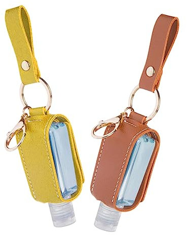 HONMEET 2 Piezas Estuche para Gel hidroalcoholico Soporte para Gel de Lavado de Manos Recipiente con Tapa Porta Botellas Tapa de Botella portátil
