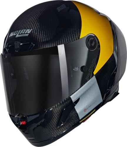 NOLAN HELMET X-804 RS COMBO GARA 350 L, Carbon/Yellow/Grey/Black