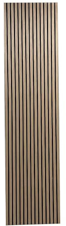 Built Right Wood Slat Acoustic Wall Panels – Soundproofing Panels for Walls, Premium Design in Natural Oak, Smoked Oak, Walnut, Silver, Brown & Grey – Home & Office Decor. 240cm x 60cm (Natural Oak)