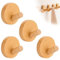 SoeUyd 4 Pièce Crochets Muraux en Bois, Patere Murale Bois, Crochet Murals Boi, Crochets Ronds en Boi Sans Perçage, pour les Couloirs, les Armoires, les Chambres et les Salles de Bains