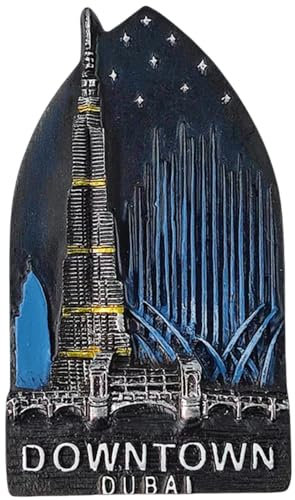 Kühlschrankmagnet, Motiv: Downtown Dubai Touristen-Souvenir, 3D-Kühlschrankmagnet, Kühlschrankdekoration, Magnet
