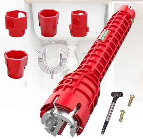 Forbabe Armaturenschlüssel, 13 in 1 Waschbecken Installer Werkzeug Standhahnmutterschlüssel Multifunktions Spülenschlüssel für Sink Toilettenschüssel Waschbecken Küchen Sanitär