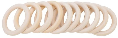 10 Stück 7 cm Holzringe, handgefertigt, unlackiert, Verbindungsringe für Anhänger-Schmuckherstellung