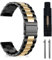 MaEiol 22mm Correa Metal para Huawei Watch 5 46mm / Huawei Watch GT 5 Pro/GT 5/GT 4 46mm /4 Pro 48mm, Correas Pulsera Repuesto Acero Inoxidable para Hombre y Mujer - Negro&Oro