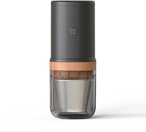 Molinillo de café eléctrico portátil, 25 engranajes, ajustable, cónico, molino de granos de café, recargable por USB, cafetera espresso de acero inoxidable con soporte de filtro, cable tipo C para