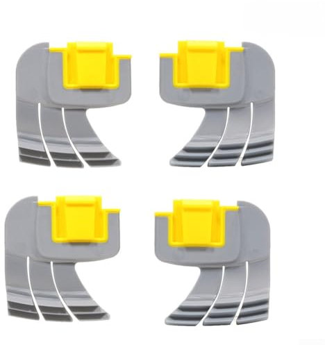 Cyclonic R0714400 Lot de 4 brosses à récurer de rechange pour robot nettoyeur de piscine Zodiac MX8 MX6, gris + jaune, R0714400