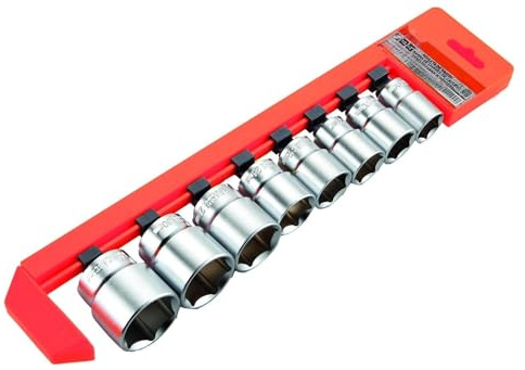Regleta de 8 vasos 1/2'' con rango de 19-32 mm, ideal para instalaciones eléctricas y conexiones seguras.