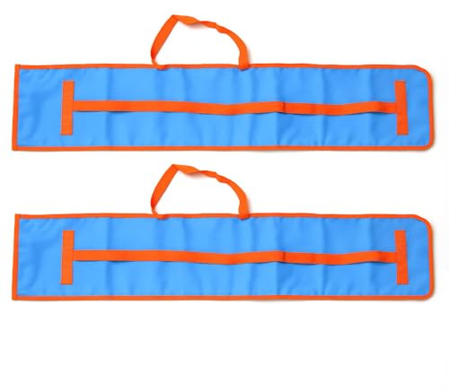 Schutzhülle für Sonnenschirm für Strand SACAR 105 x 18 cm – Baumwolle und Polyester mit verstärkten Nähten und Schultergurt – Tragetasche für Strandschirme (2 Stück blau/orange)