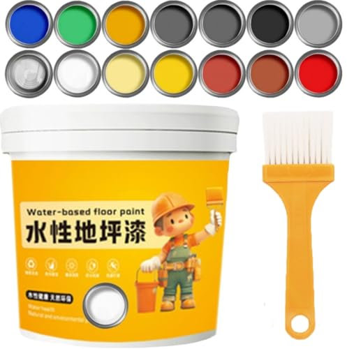 Waterproof Water-Based Epoxy Floor Paint - 2025 New Water-Based Garage Epoxy Flooring Paint, Quick-Dry Anti-Slip Concrete Floor Paints For Interior & Exterior (White)