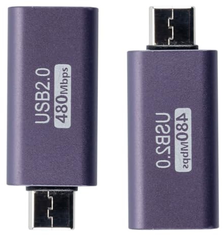 Hoite 2-teiliger USB-C-auf-USB-B-Adapter Typ C auf MIDI-Konvertierungsstecker, Druckeradapter für DAC, DJ-Controller, Tastatur, Drucker, gerade