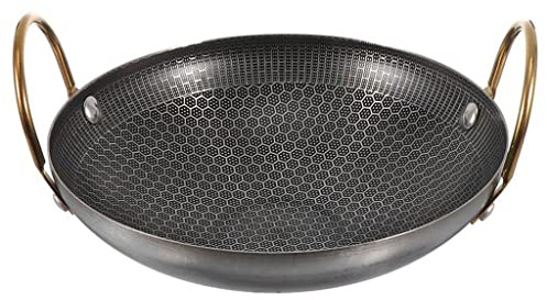 asdchZen Edelstahl Kochtöpfe Doppel Ohr Meeresfrüchte Topf Fondue Ramen Nudeln Pan Verdicken Wok Pan Küche Kochgeschirr，D 23X20X6Cm